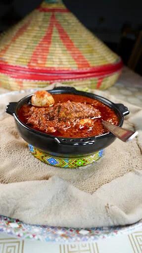 Zigni stew on injera